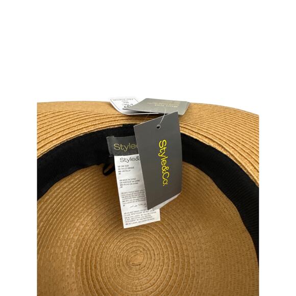 Style & Co. Basic Straw Adjustable Packable Floppy Hat - Picture 4 of 5